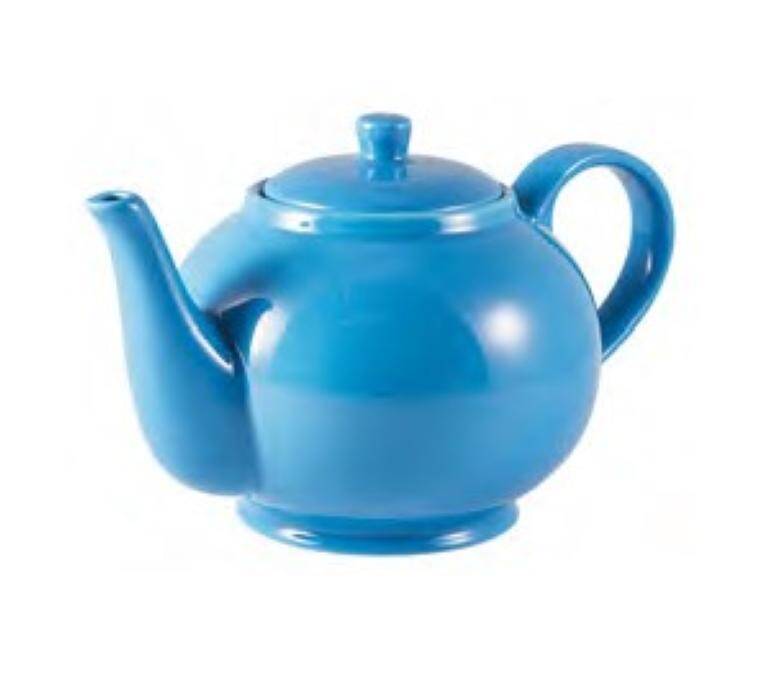 Porcelain Genware Porcelain Blue Teapot 45cl/15.75oz cap. 450 ml