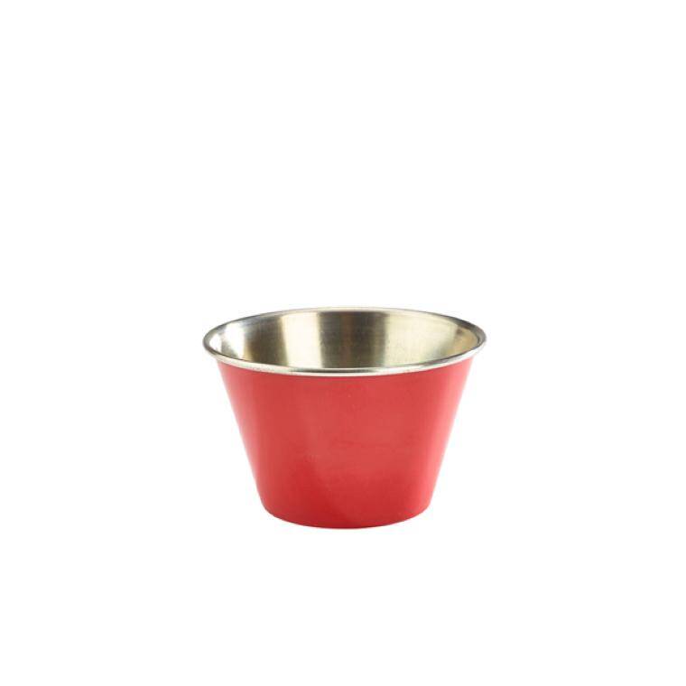 Table Pres 6oz Stainless Steel Ramekin Red cap. 170 ml