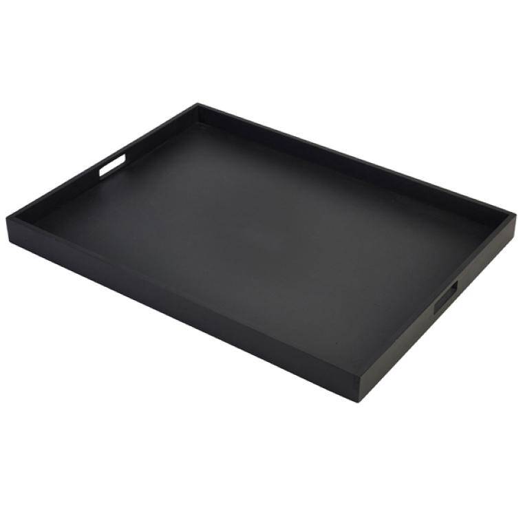 Trays Solid Black Butlers Tray 64 x 48 x 4.5cm 480x640 mm