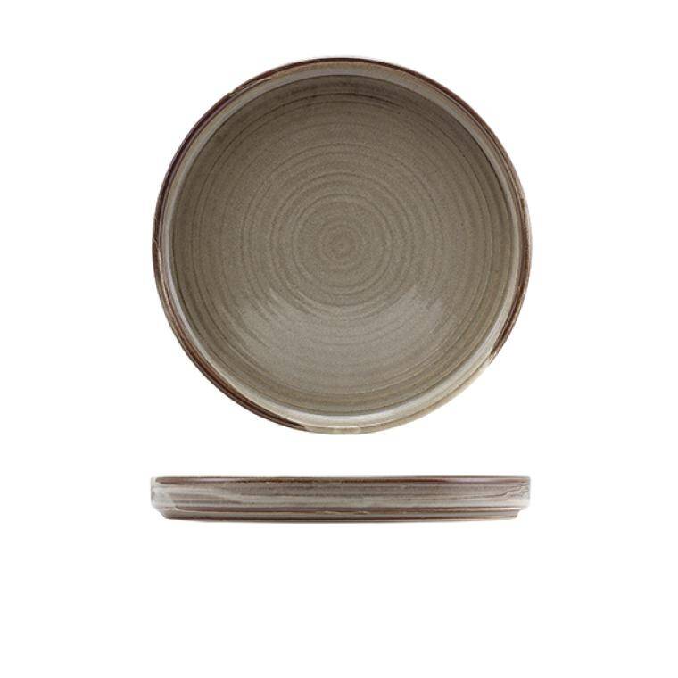 Terra Tableware Terra Porcelain Smoke Grey Low Presentation Plate 21cm diam. 210 mm