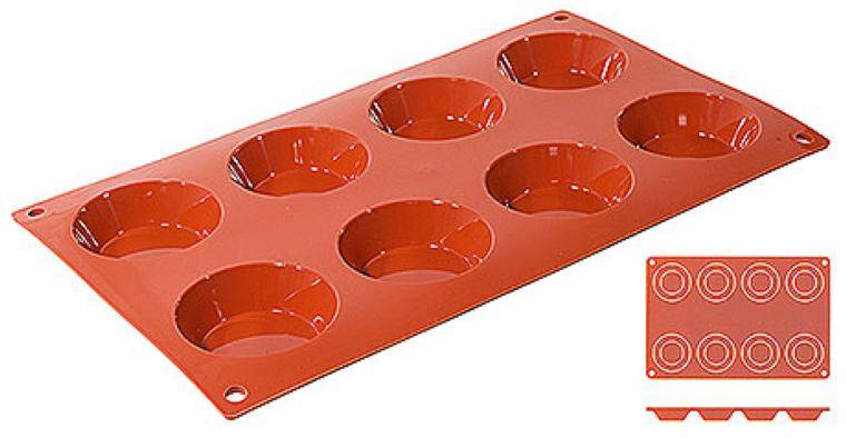 NON-STICK TARTLET MOULDS WITH 8 MOULDS 175x mm