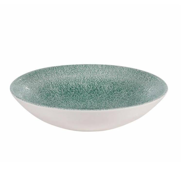 RAKU JADE GREEN MISKA COUPE poj. 426 ml; śr 182 mm; wys. 30 mm; szer. 182 mm; CH-RKJGEVB7