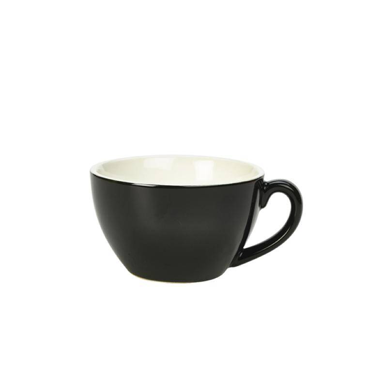 Porcelain Genware Porcelain Black miska Shaped Cup 34cl/12oz cap. 340 ml