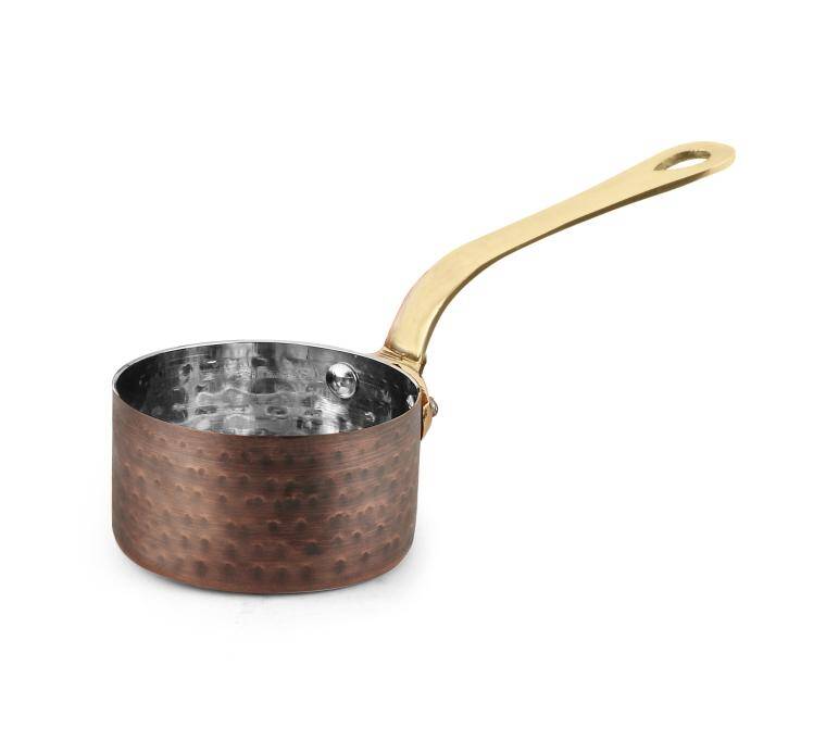 CHARMS, SAUCE POT, 1 HANDLE, HAMMERED ANTIQUE COPPER, cap. 60 ml; diam. 55 mm; h. 30 mm