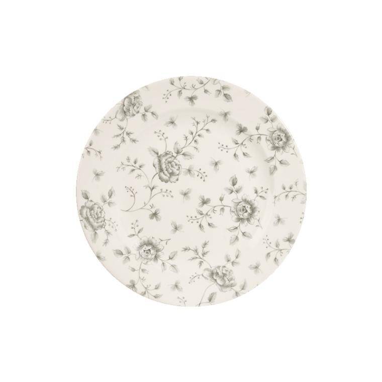 ROSE CHINTZ GREY PLATE diam. 210 mm