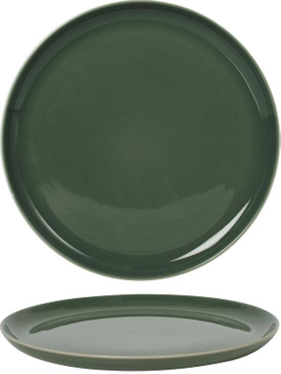 SATIN GREEN FLAT PLATE diam. 300 mm  WYCOFANE ZE SPRZEDAYŻ, DOSTĘPNE DO WYCZERPANIA STOKU