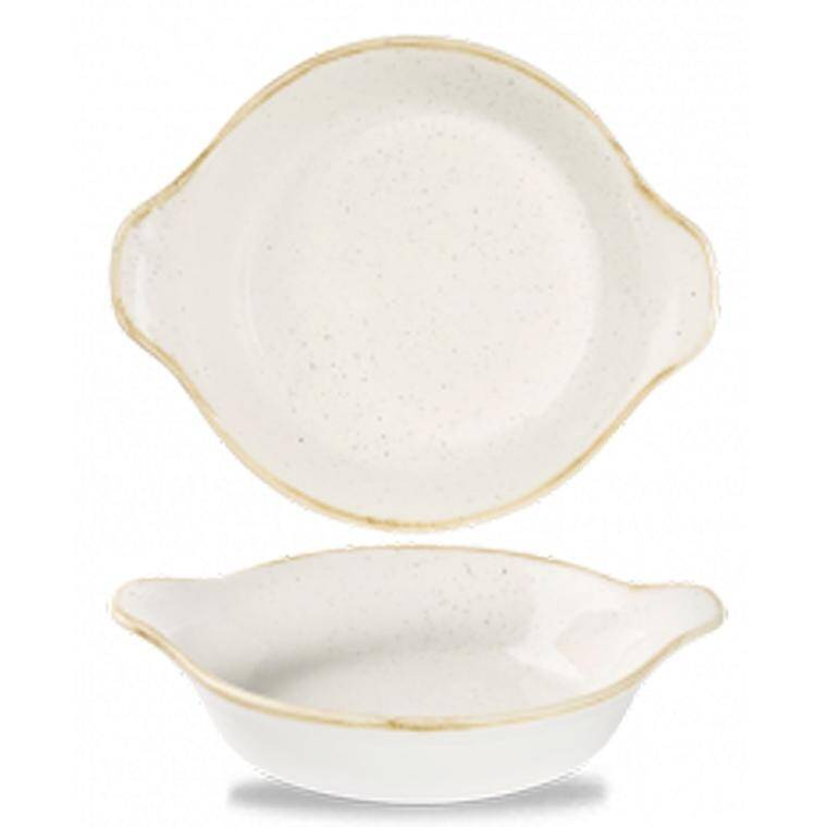 STONECAST BARLEY WHITE Small Round Eared Dish cap. 300 ml