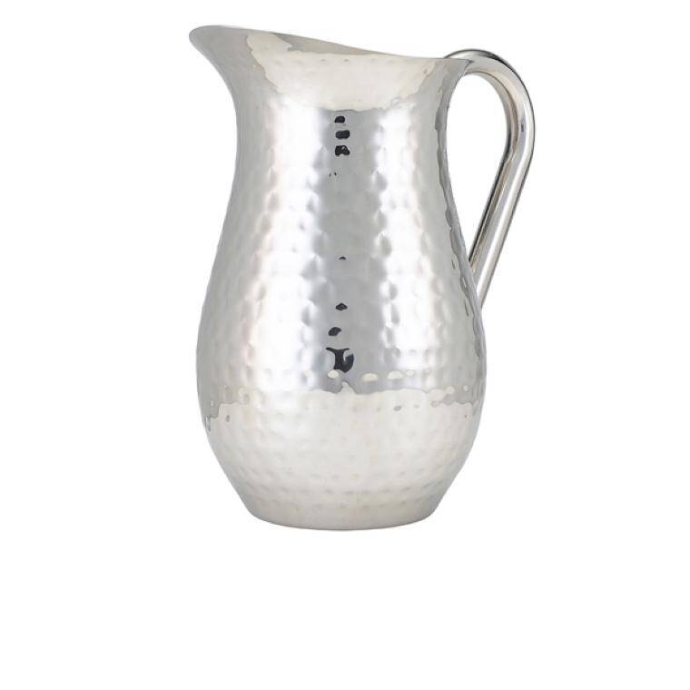 Drinkware GenWare Hammered Stainless Steel Water PITCHER 2L/67.6oz cap. 2 l