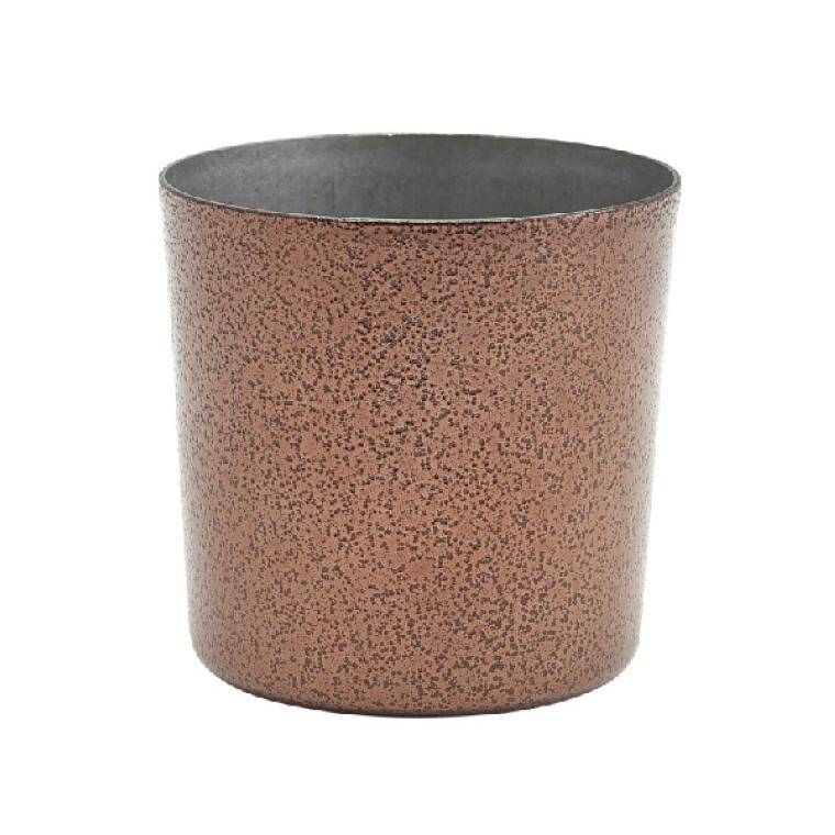 Table Presentation STAINLESS STEEL SERVING CUP 8.5 X 8.5CM HAMMERED COPPER cap. 420 ml