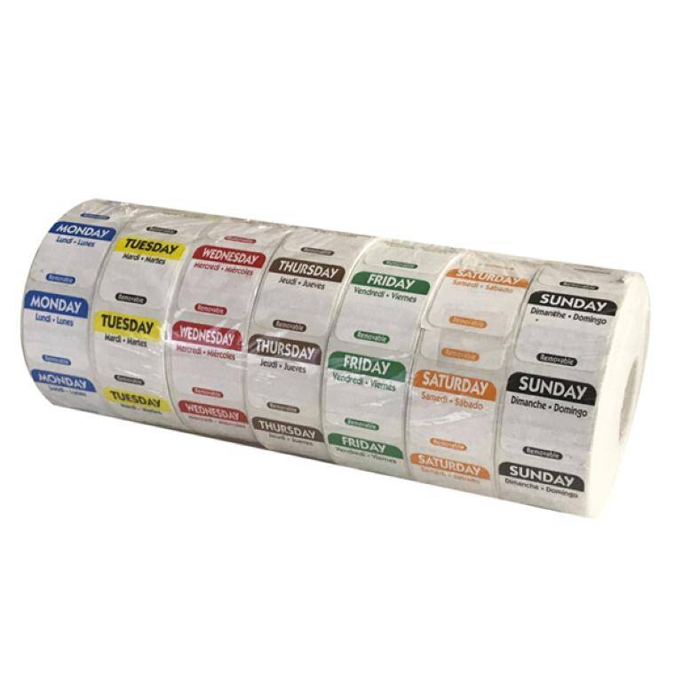 Storage 25mm 7 Days Removable Day Labels (7 x 1000)  MAGAZYN UK