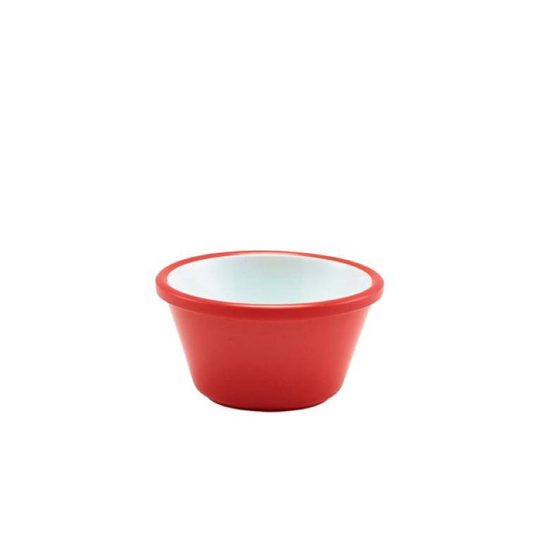 Table Pres Two Tone Melamine Ramekin Red And White 59ml/2oz cap. 59 ml