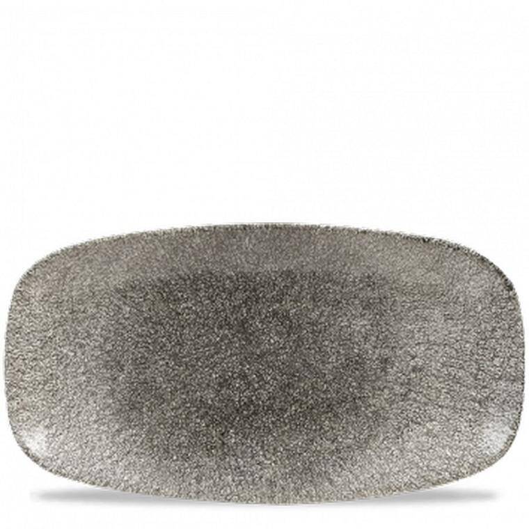 RAKU QUARTZ BLACK CHEF'S OBLONG PLATTER 189x355 mm