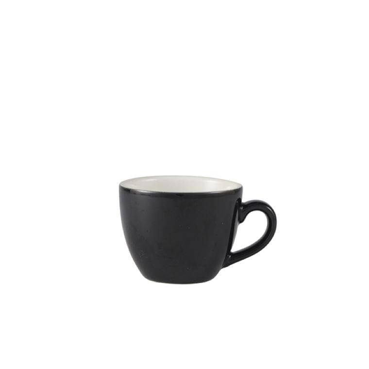 Porcelain Genware Porcelain Black miska Shaped Cup 9cl/3oz cap. 90 ml