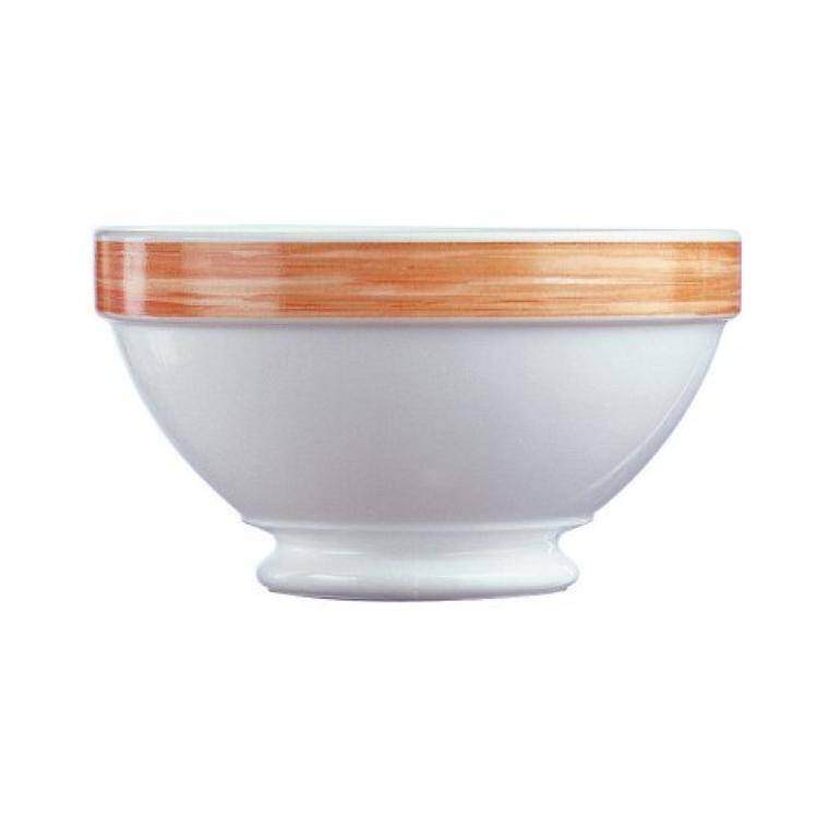 BRUSH ORANGE FOOTED SOUP BOWL cap. 510 ml