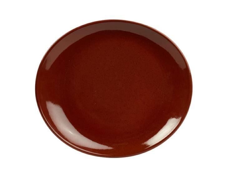 TERRA STONEWARE RUSTIC RED OVAL PLATE 250x220 mm  MAGAZYN UK