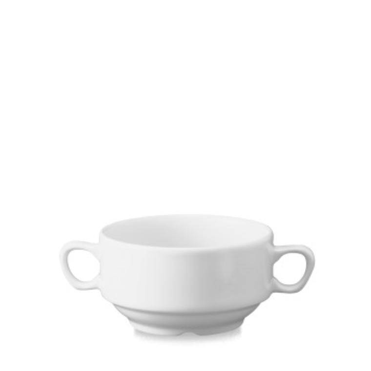 WHITE Consommï¿½ Bowl (With Handles) cap. 400 ml