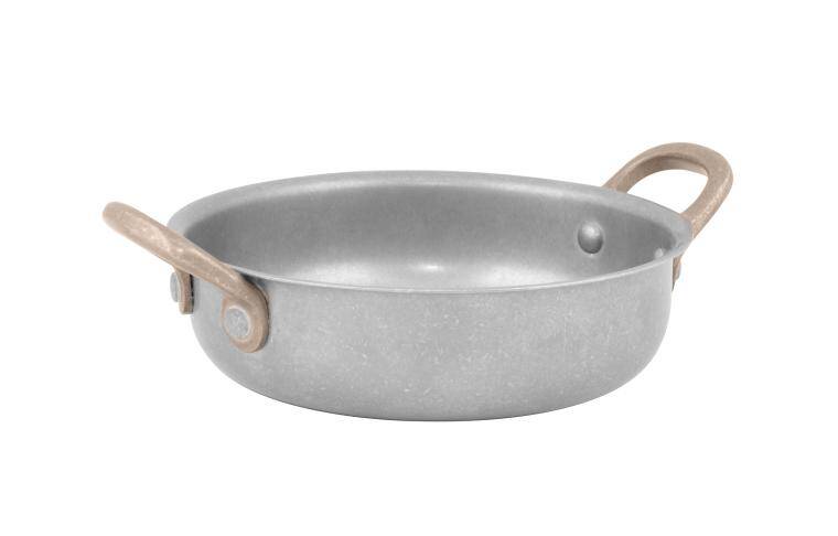 CHARMS, FRYING PAN, 2 HANDLES, VINTAGE STAINLESS STEEL, cap. 600 ml; diam. 155 mm; h. 40 mm