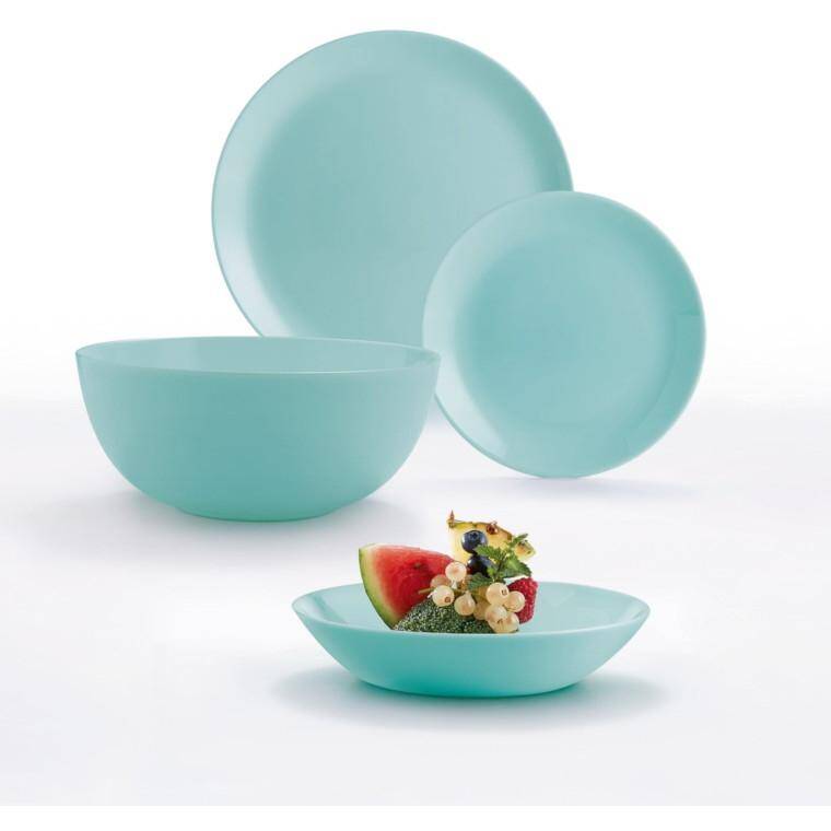 DIWALI LIGHT TURQUOISE DINNER SERVICE DIWALI TURQUOISE - 19 PCS