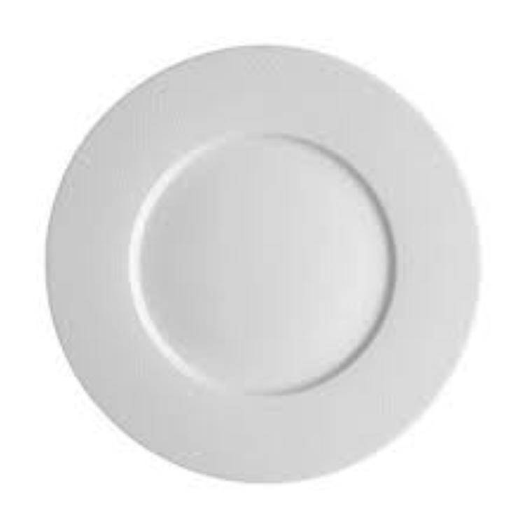 GRAPHIQUE BLANC ROUND PRESENTATION PLATE W/WIDE RIM diam. 320 mm