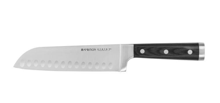 AM-KYOTO NOZ SANTOKU 17,5CM KUTY PRZETL KUTY