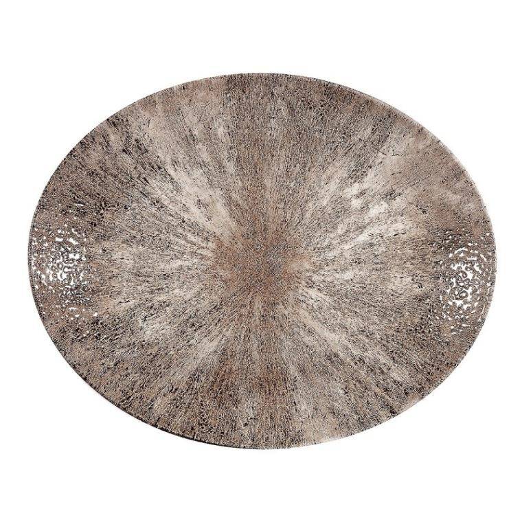 STONE ZIRCON BROWN Oval Plate 255x317 mm  Discontinued - Endeavour to supply until Dec 2025