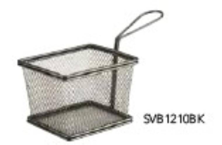 Table Pres Black Serving Fry Basket Rectangular 12.5 x 10 x 8.5cm 100x125 mm