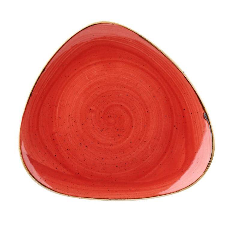 STONECAST BERRY RED Triangle Plate diam. 229 mm