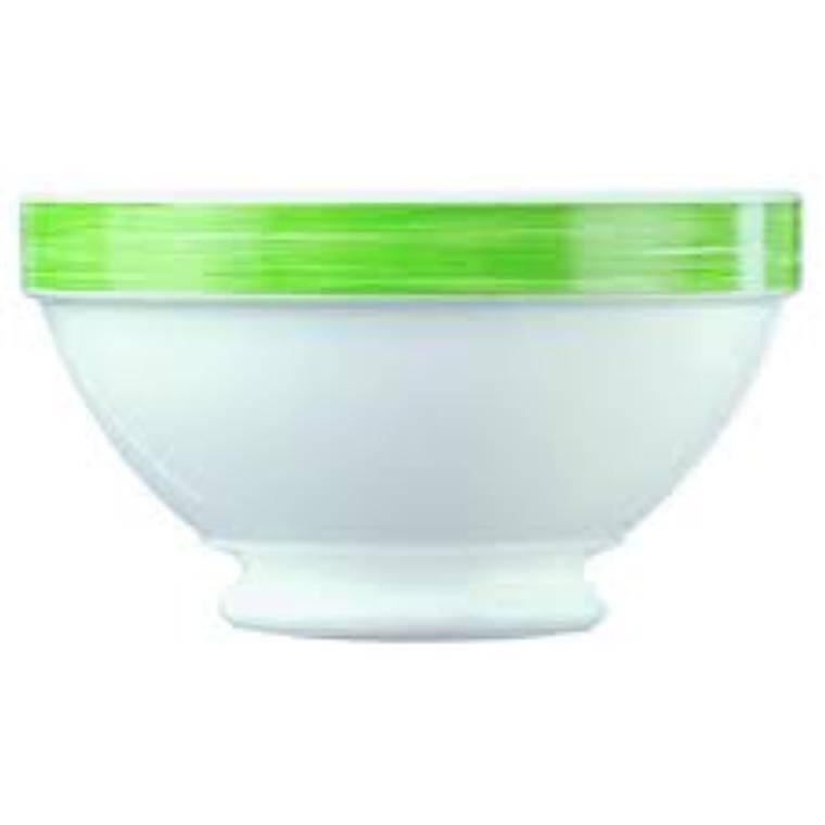 BRUSH GREEN FOOTED SOUP BOWL cap. 510 ml