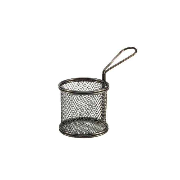 Table Pres Black Serving Fry Basket Round 9.3 x 9cm diam. 93 mm