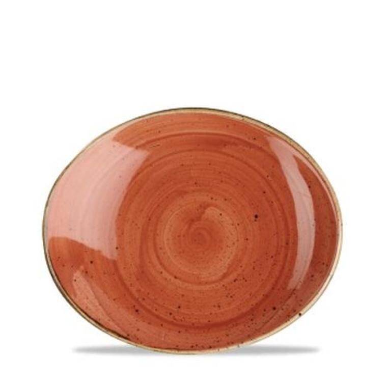 STONECAST SPICED ORANGE Oval Coupe Plate 160x192 mm