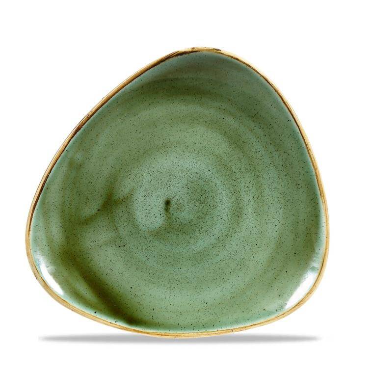 STONECAST SAMPHIRE GREEN Triangle Plate diam. 229 mm