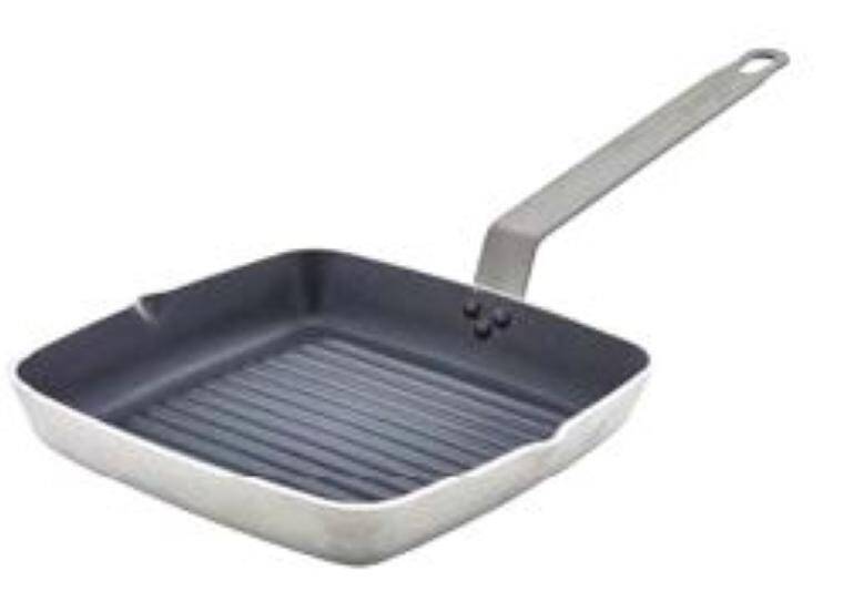 Cookware Non Stick Teflon Aluminium Square Ribbed Skillet 24cm diam. 240 mm  MAGAZYN UK