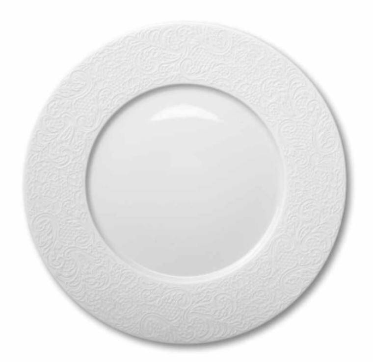 COLLECTION L'COUTURE ROUND PRESENTATION PLATE W/WIDE RIM diam. 320 mm