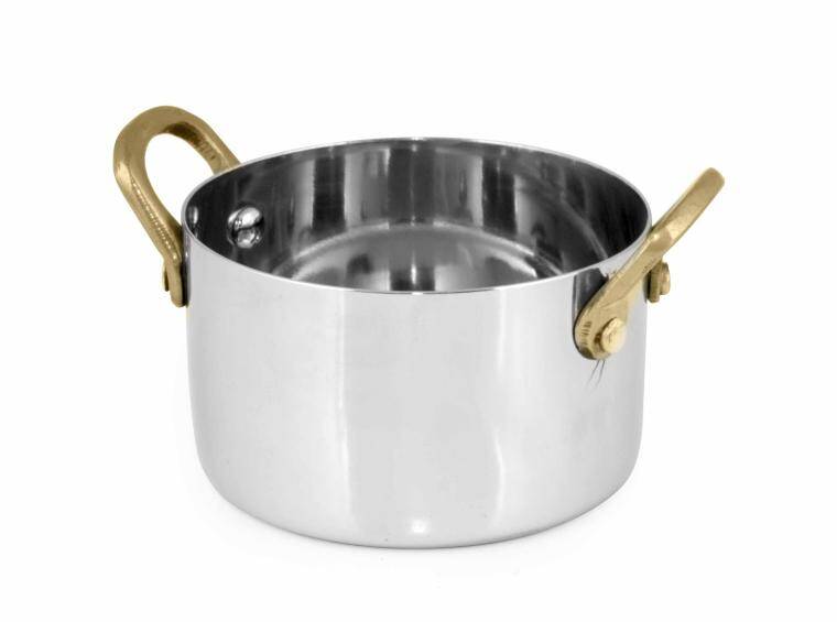 CHARMS, SAUCE POT, 2 HANDLES, STAINLESS STEEL, cap. 600 ml; diam. 115 mm; h. 70 mm