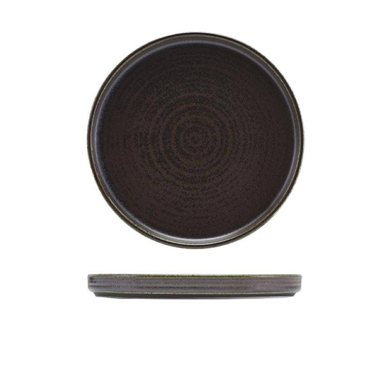 Terra Tableware Terra Porcelain Cinder Black Low Presentation Plate 21cm diam. 210 mm