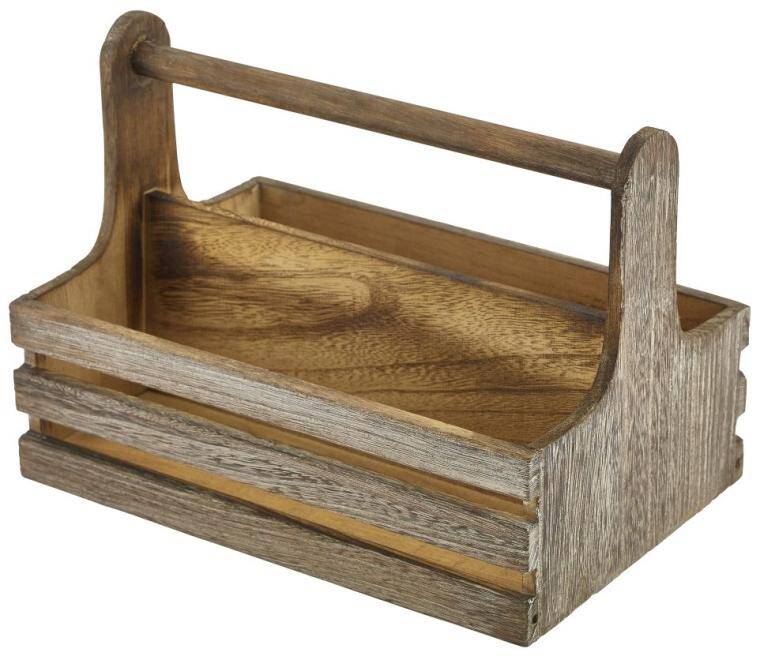 Table Service SMALL RUSTIC WOODEN TABLE CADDY 165x245 mm