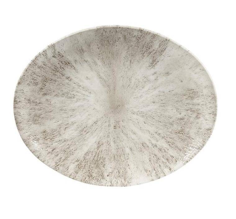 STONE AGATE GREY Oval Coupe Plate 229x270 mm