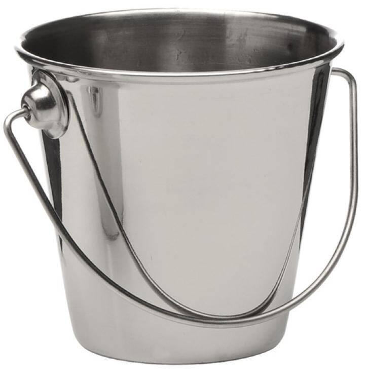 MINI STAINLESS STEEL BUCKET cap. 330 ml