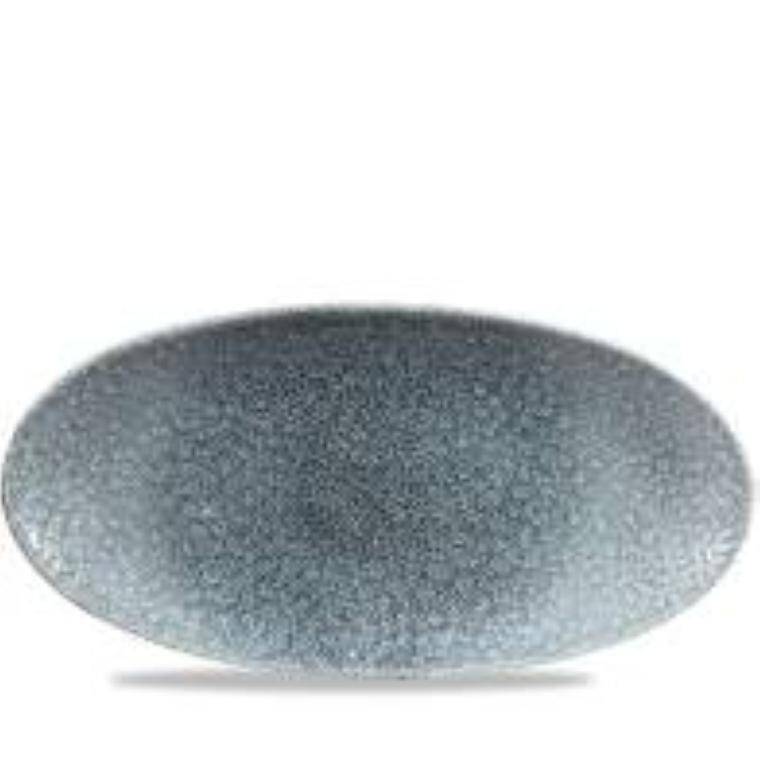 RAKU TOPAZ BLUE Chefs' Oval Plate 299x150 mm