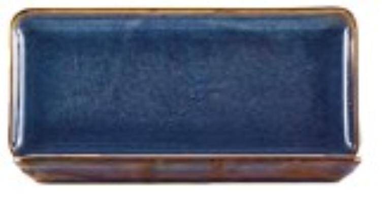 Terra Tableware Terra Porcelain Aqua Blue Narrow Rectangular Platter 27 x 12.5cm 125x270 mm