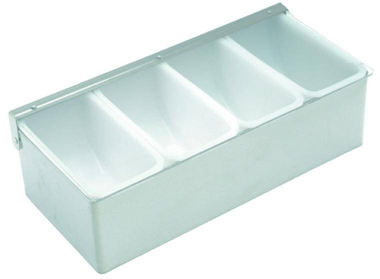 BARWARE CONDIMENT HOLDER 4 COMPARTMENTS 140x305 mm