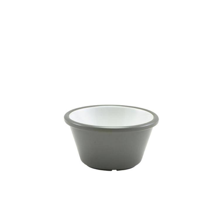 Table Pres Two Tone Melamine Ramekin Grey And White 59ml/2oz cap. 59 ml