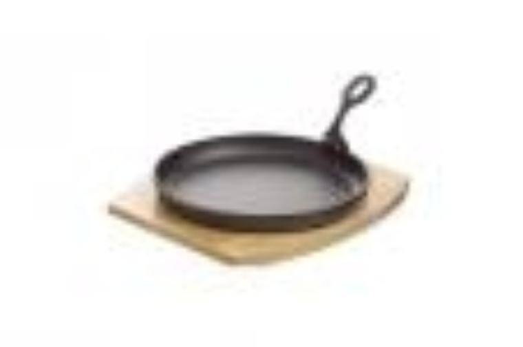 PAN WITH WOODEN BOARD diam. 220 mm