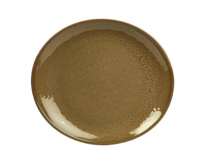 TERRA STONEWARE RUSTIC BROWN OVAL PLATE ( PRODUCT DISCONTINUED ) 210x190 mm  MAGAZYN UK