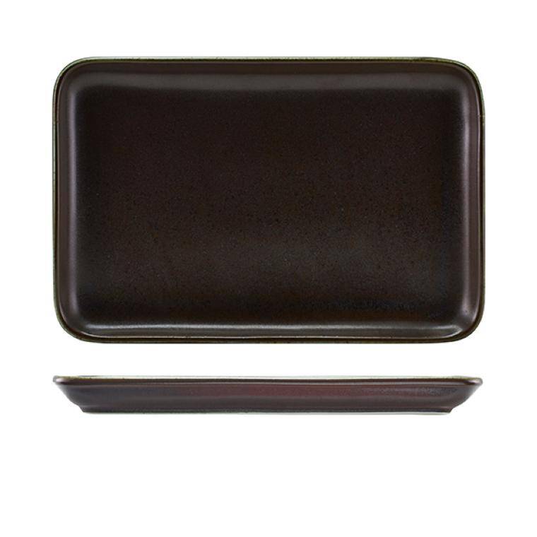 Terra Tableware Terra Porcelain Cinder Black Rectangular Platter 30 x 20cm 200x300 mm