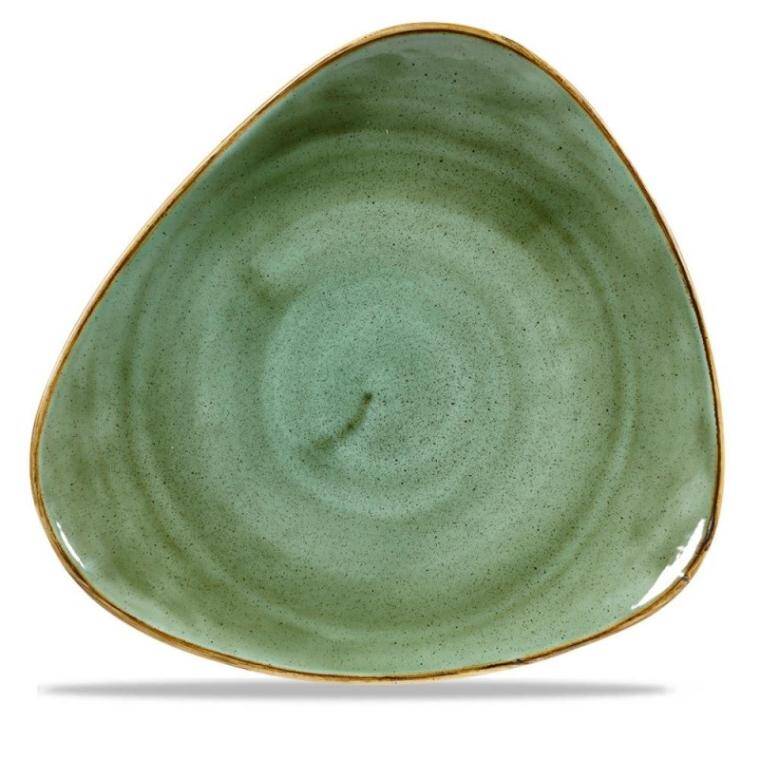 STONECAST SAMPHIRE GREEN Triangle Plate diam. 311 mm