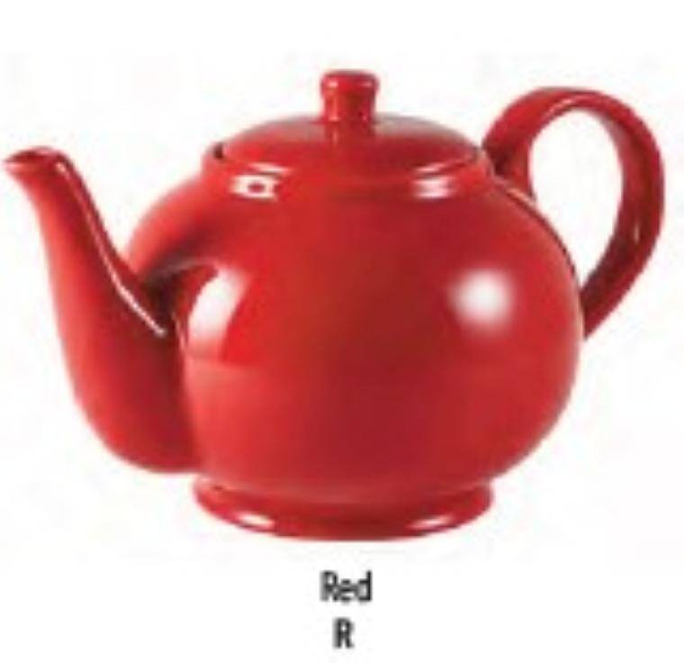 Porcelain Genware Porcelain Red Teapot 45cl/15.75oz cap. 450 ml