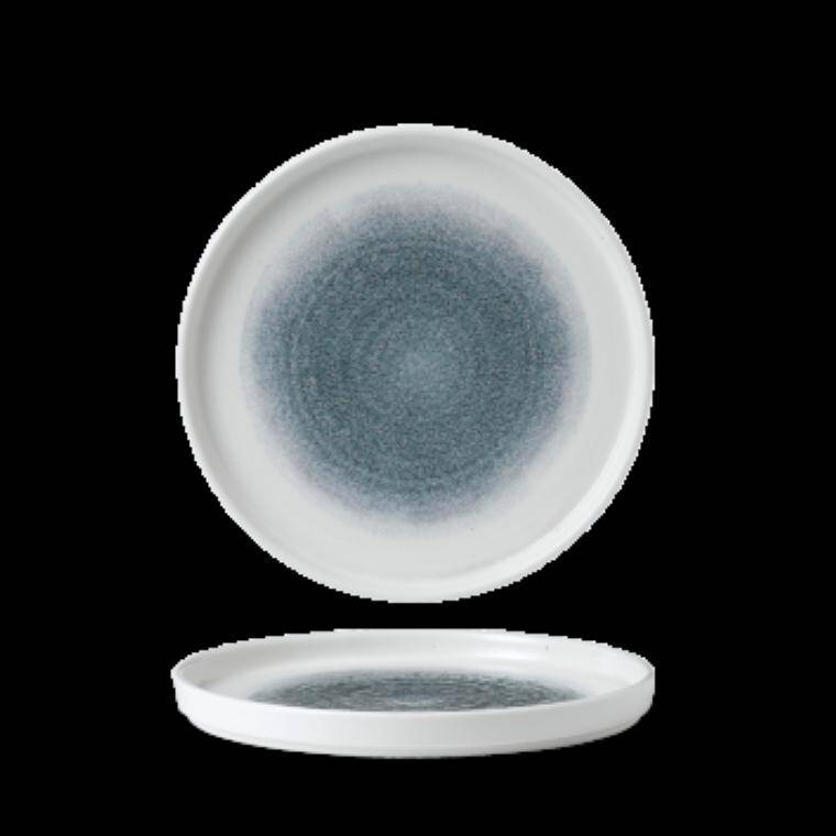 RAKU TOPAZ BLUE Walled Chefs Plate diam. 210 mm