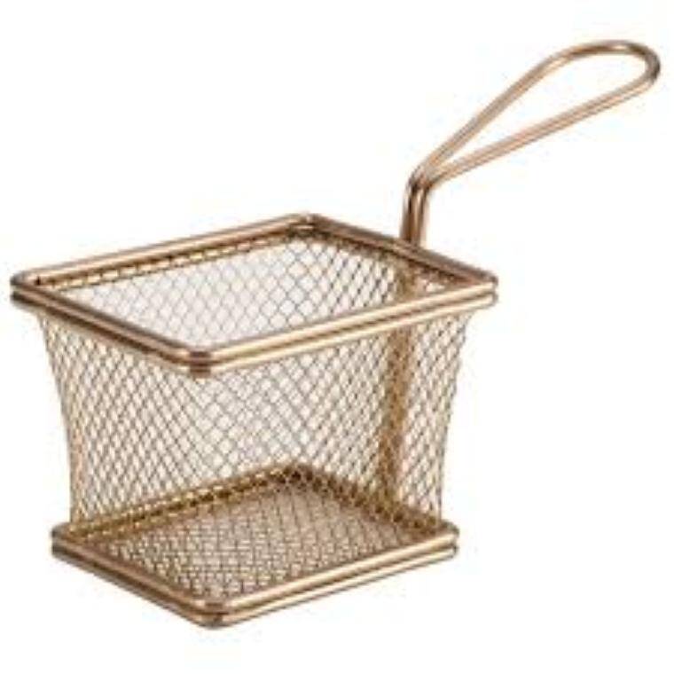 Table Pres Copper Serving Fry Basket Rectangular 10 x 8 x 7.5cm 80x100 mm