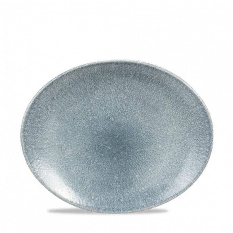 RAKU TOPAZ BLUE Oval Coupe Plate 270x229 mm